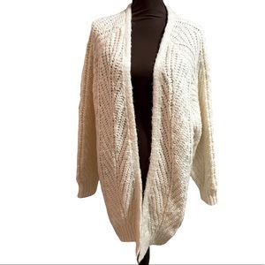 NWT cream net chunky cardigan size large universal thread